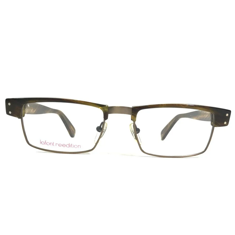 Lafont Reedition Eyeglasses Frames CYRANO 519 Brown Horn Square 50-19-145